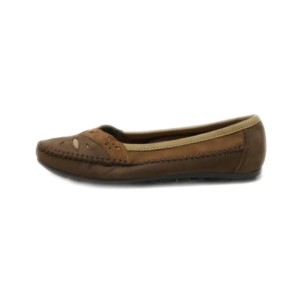 Hush Puppies Loafers Nubuck Brown Colour For Women