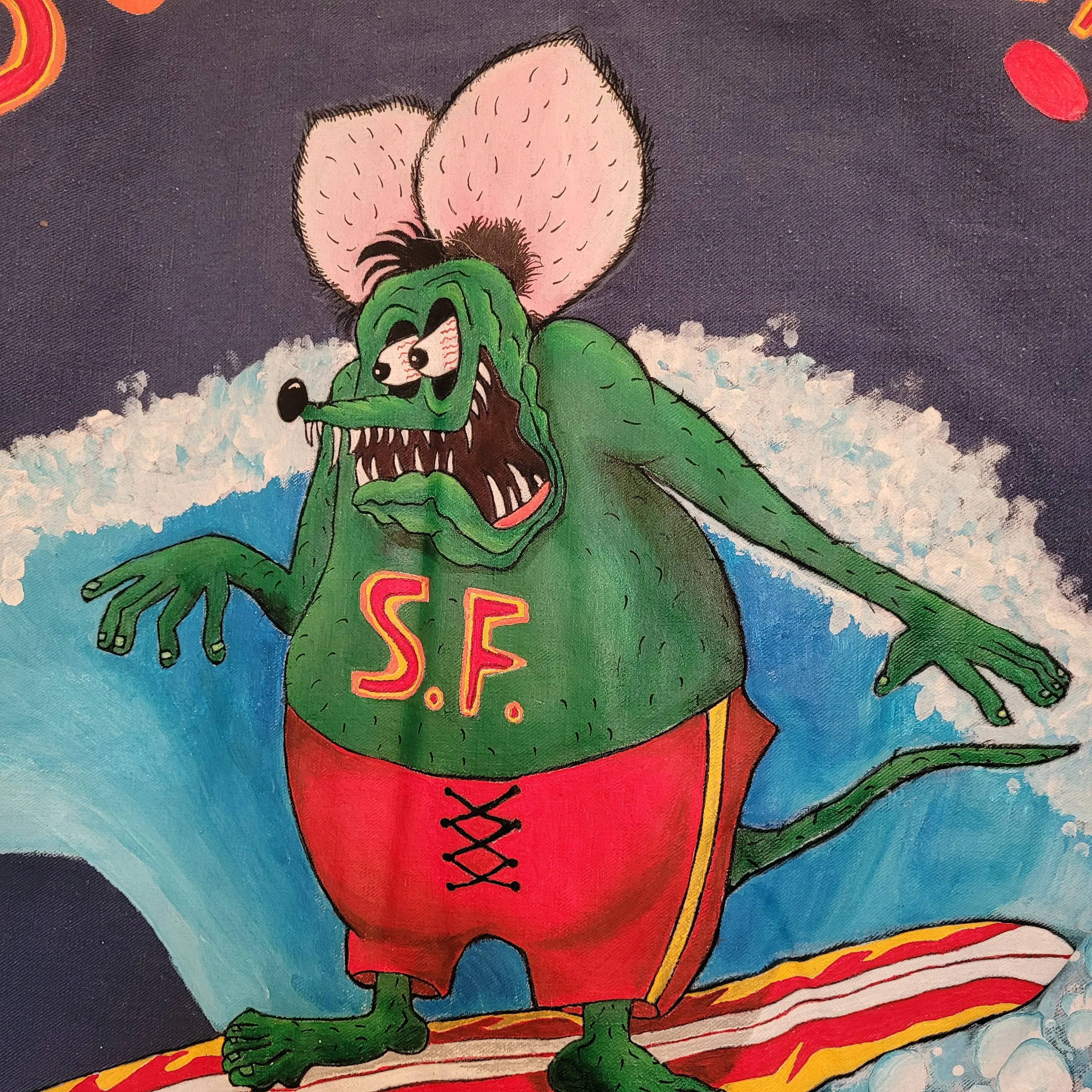 In loving memory of ED "Big Daddy" Roth handpainted french 50's workwear jacket SurFinkl