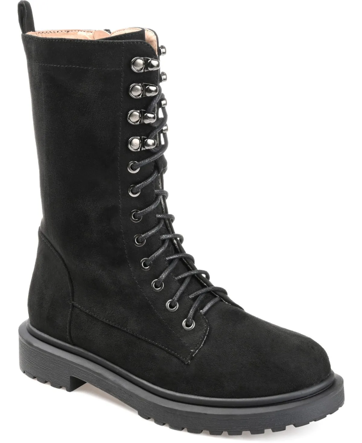 JOURNEE COLLECTION - Cadee Zip up Mid Calf Combat & Lace-up Boots