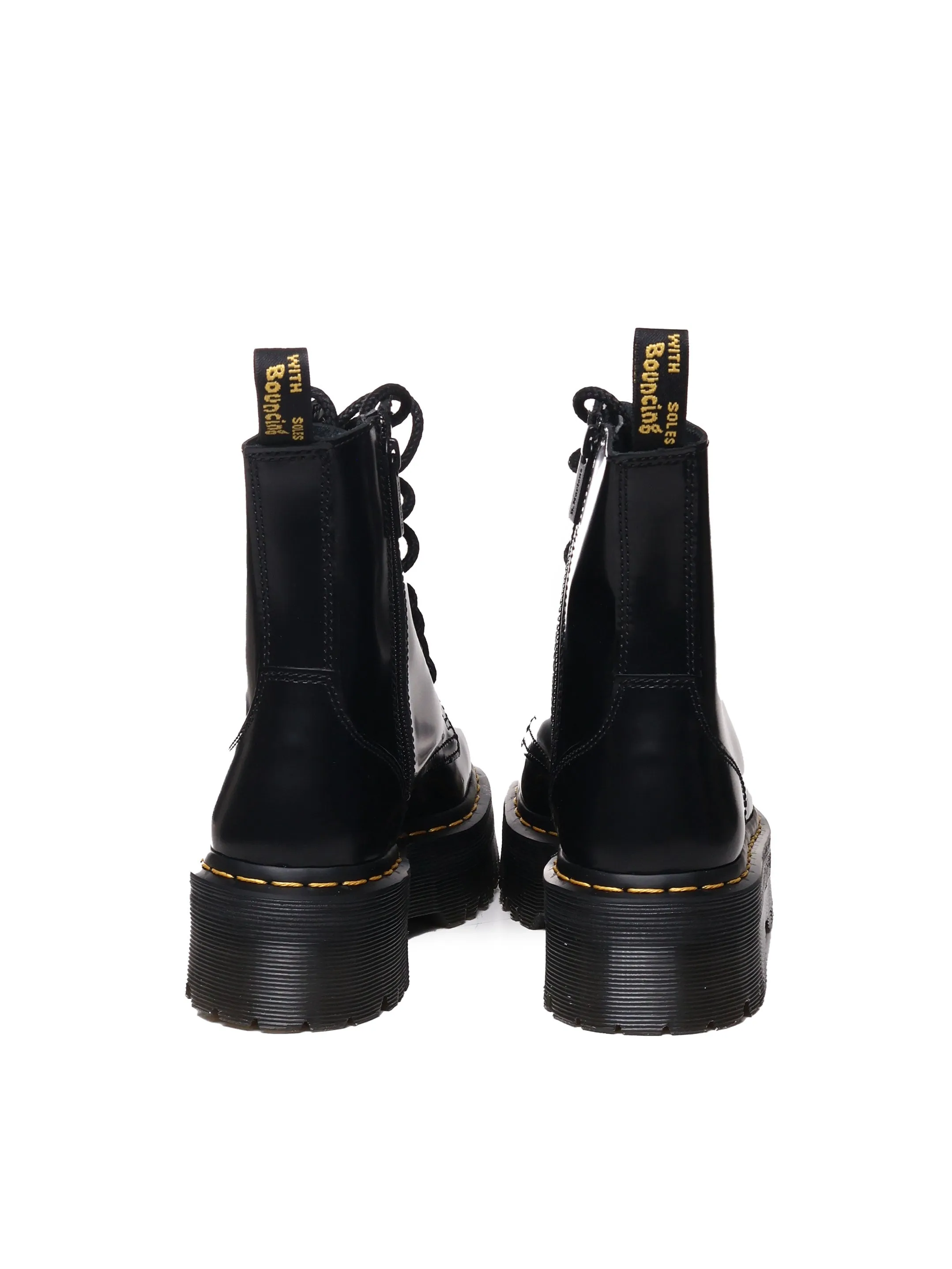 Laced-Up Black Platform Combat Boots