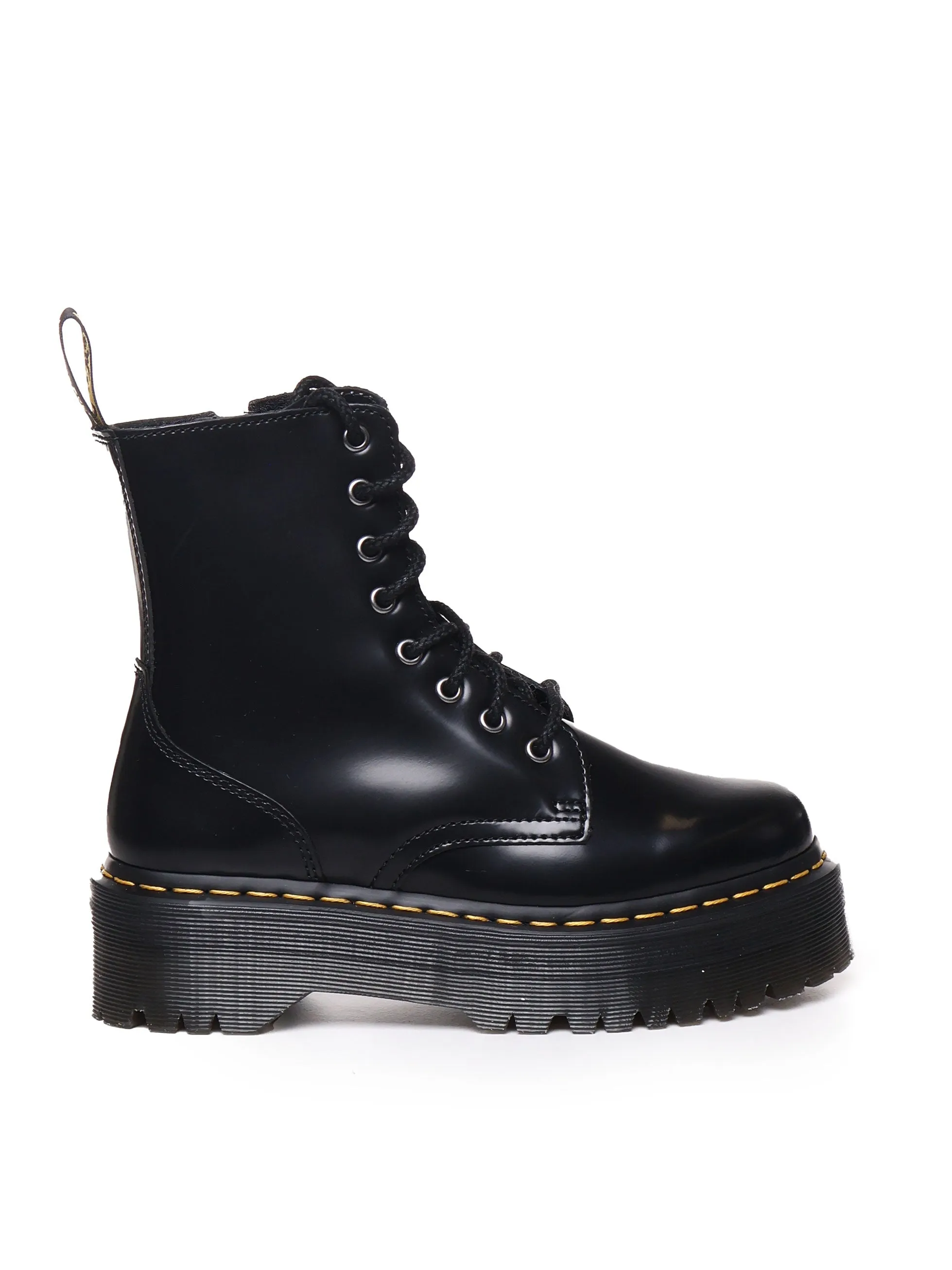 Laced-Up Black Platform Combat Boots