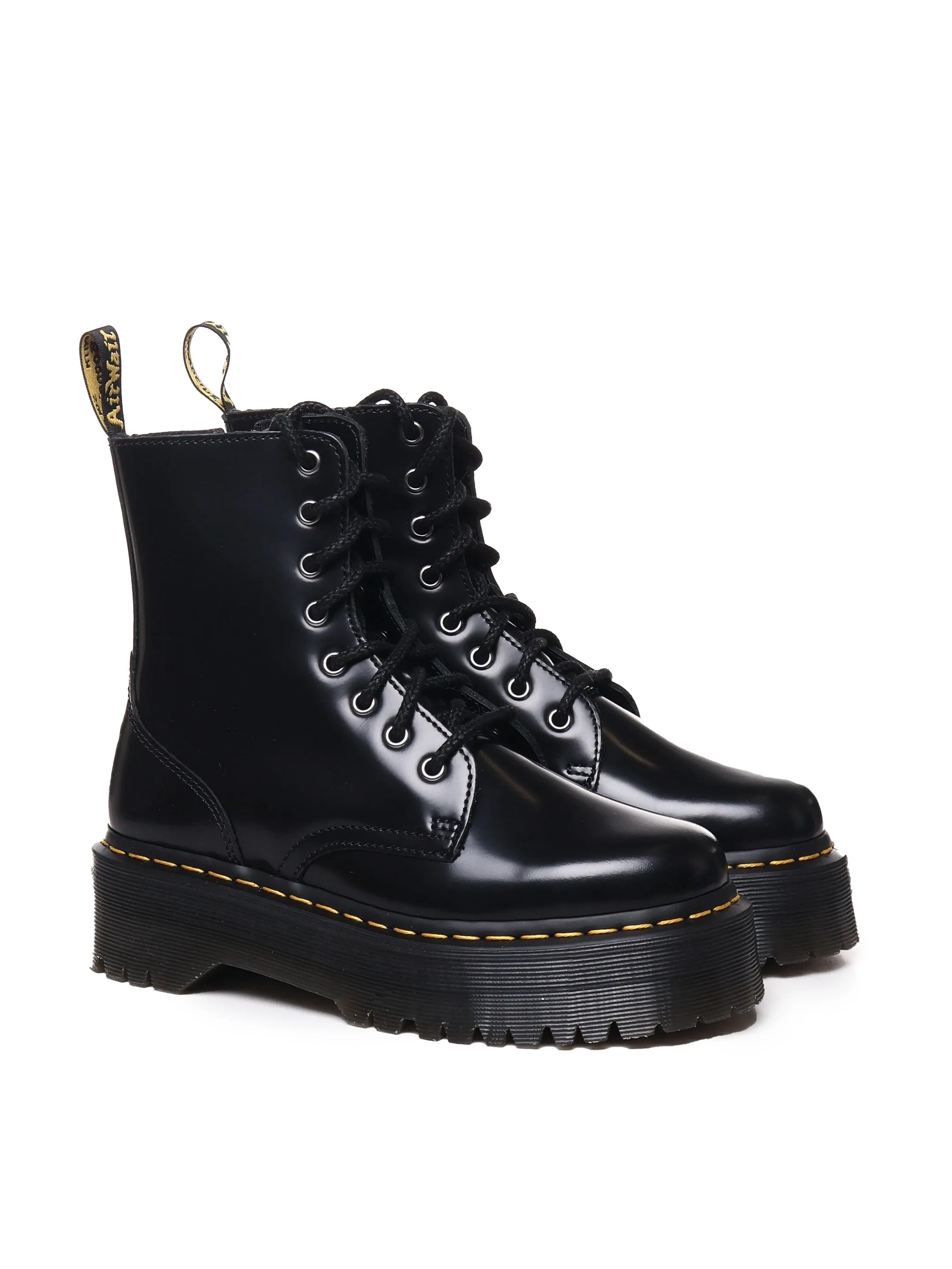 Laced-Up Black Platform Combat Boots