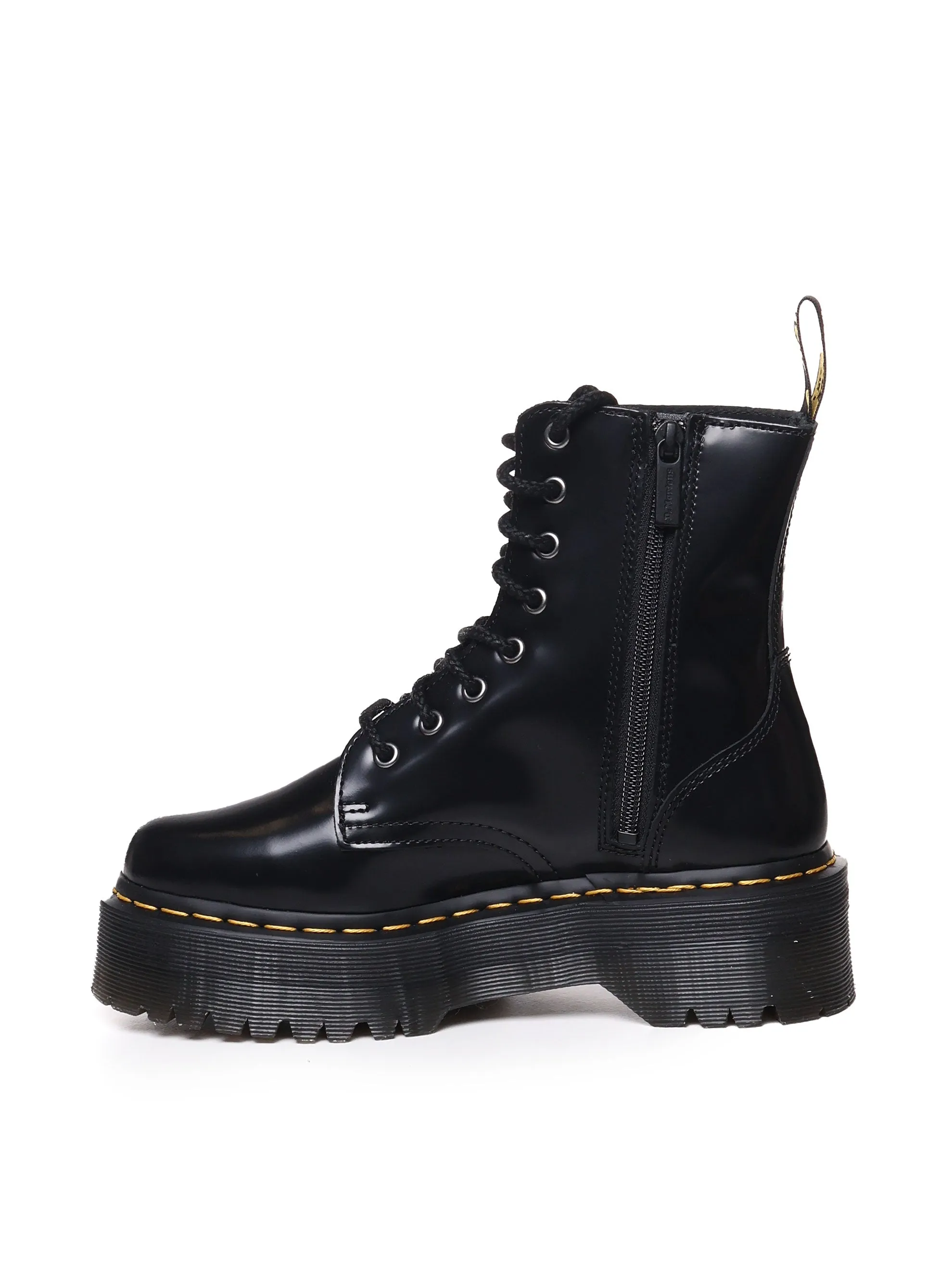 Laced-Up Black Platform Combat Boots