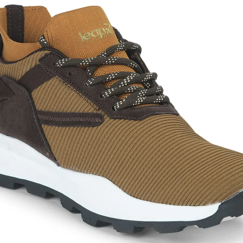 Leap7x Sports Lacing Running Shoe For Men (Brown) ELWOOD By Liberty