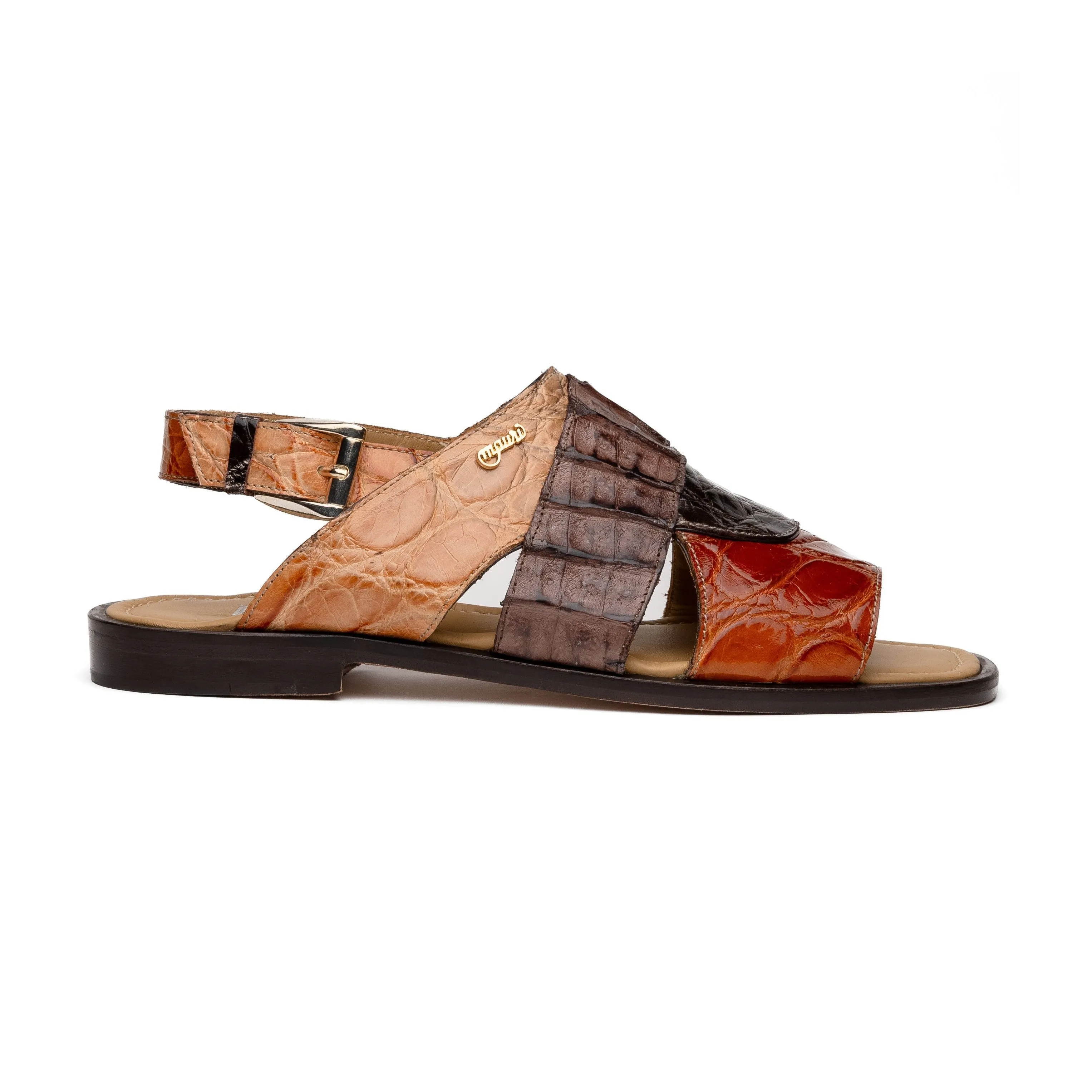 Mauri Cayman 5181 Men's Shoes Multi Brown & Sport Rust Exotic Alligator / Hornback Sandals (MA5611)