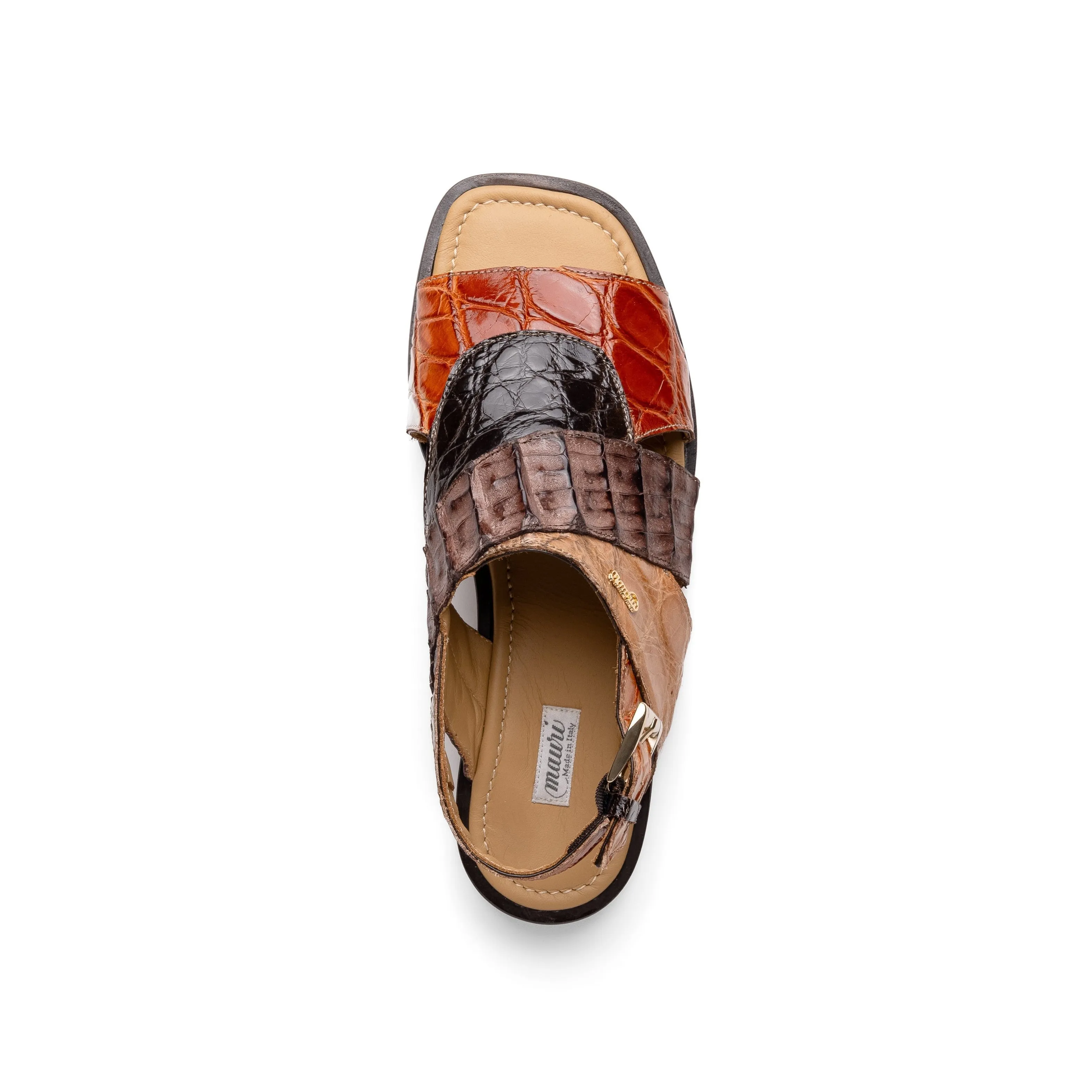 Mauri Cayman 5181 Men's Shoes Multi Brown & Sport Rust Exotic Alligator / Hornback Sandals (MA5611)