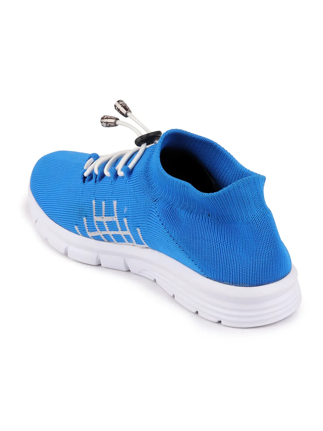 Men Sky Blue Sports Lace-Up Walking Shoes