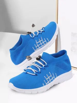 Men Sky Blue Sports Lace-Up Walking Shoes