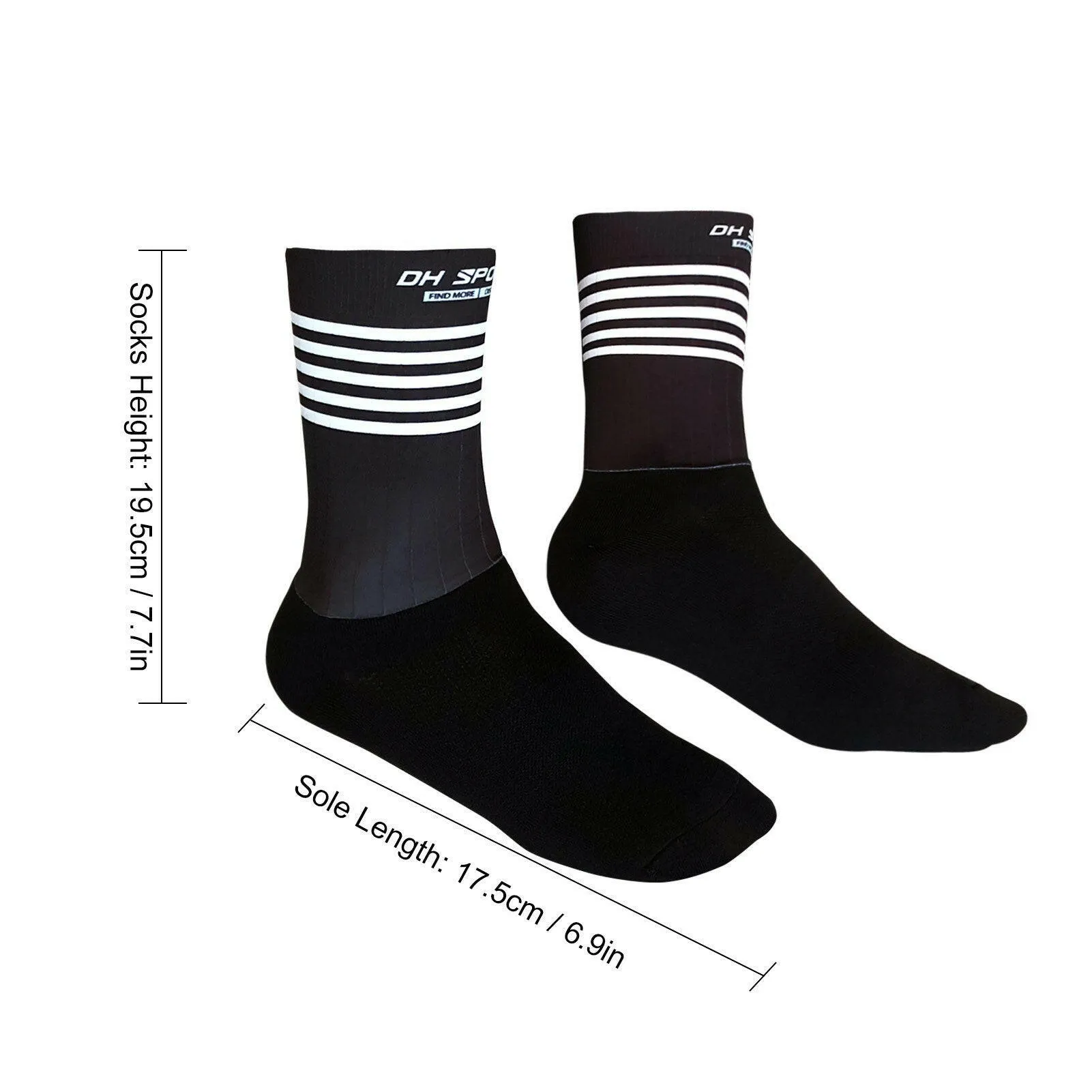 Men Women Bike Socks Splicing Stripes Print Breathable Anti-Slip Stretchy Soft Bicycle Racing Hiking Cycling Stockings