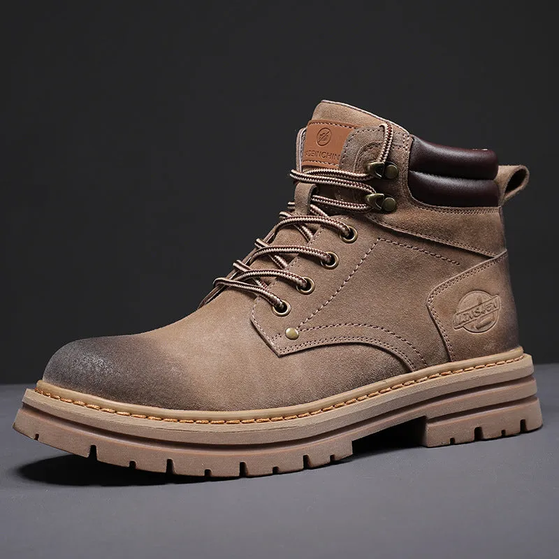 Men's Brown Leather Work Boots