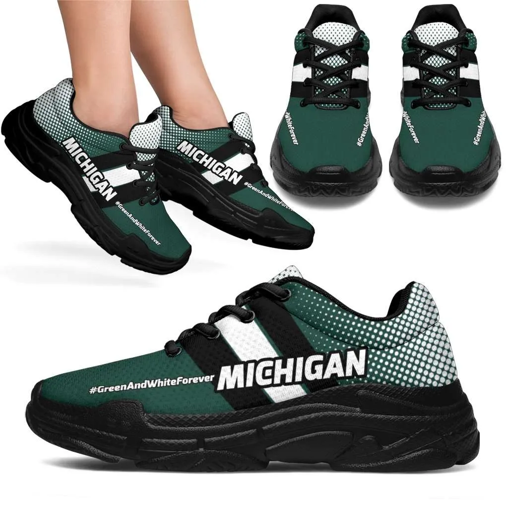 Michigan #GreenAndWhiteForever Chunky Sneakers