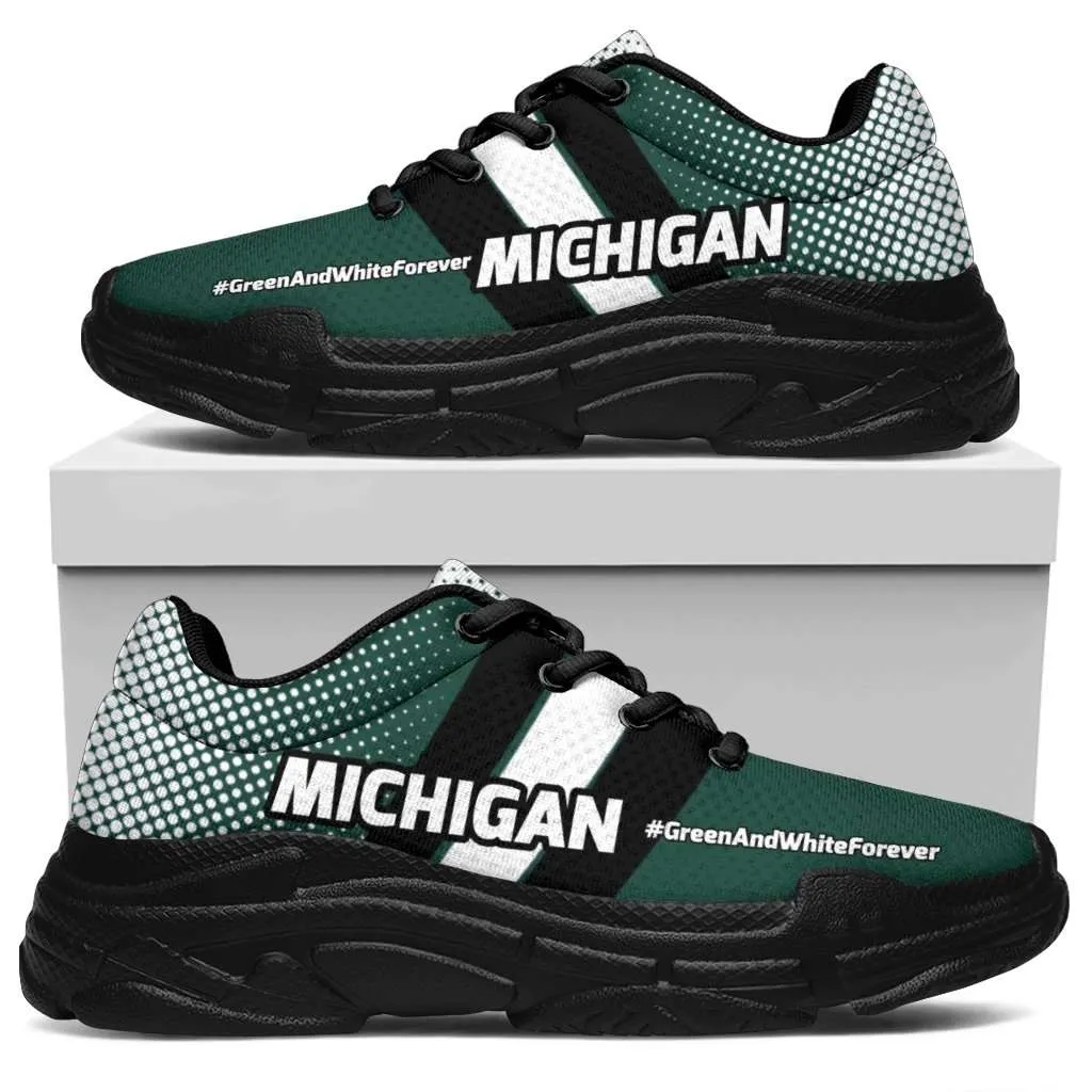 Michigan #GreenAndWhiteForever Chunky Sneakers