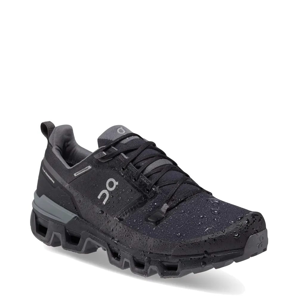 On Men's Cloudwander Waterproof Low Hiking Shoe (Black/Eclipse)