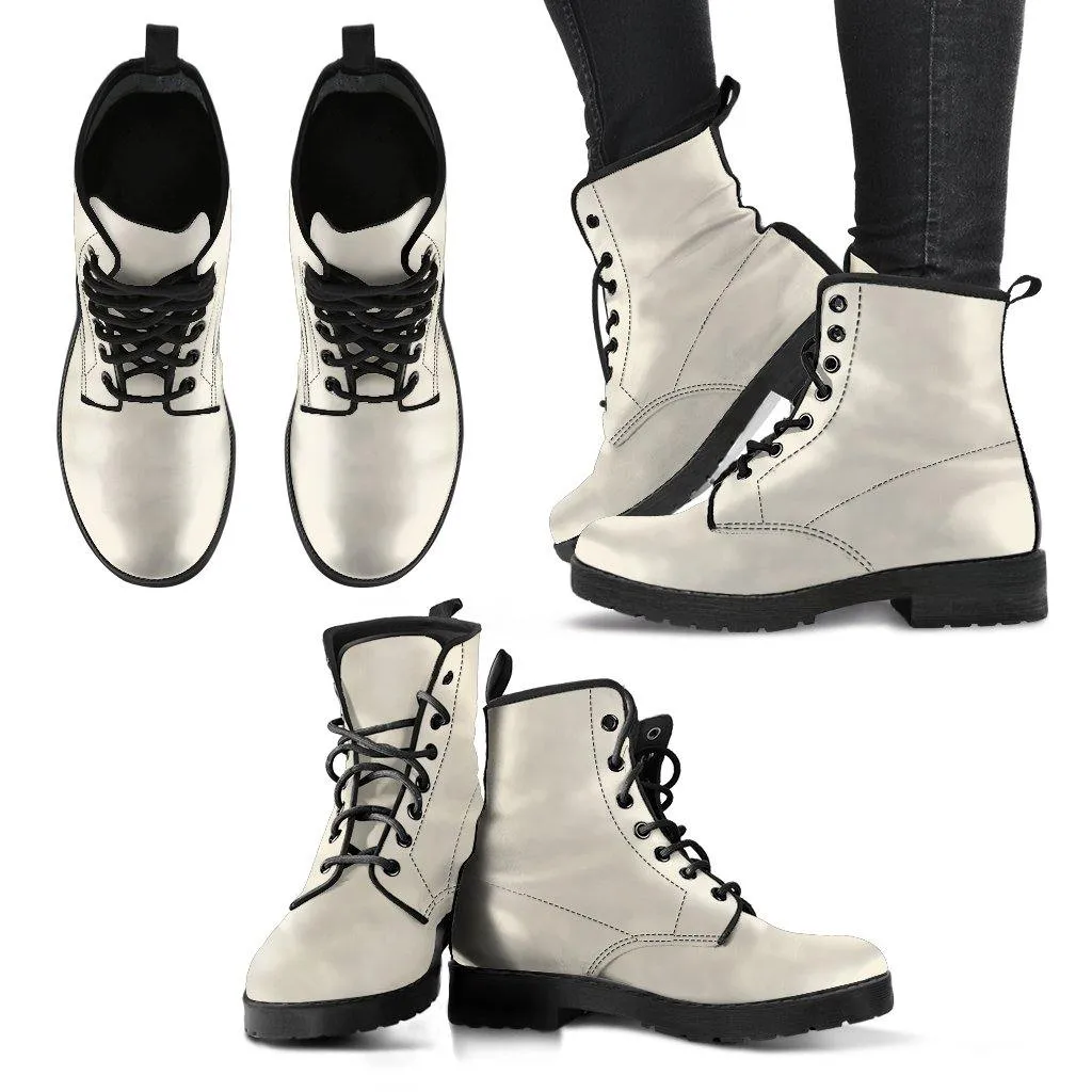 Pearl  Memory Foam Boots | All Season Lace Up Boots | Vegan Leather Combat Boot by Manifestie