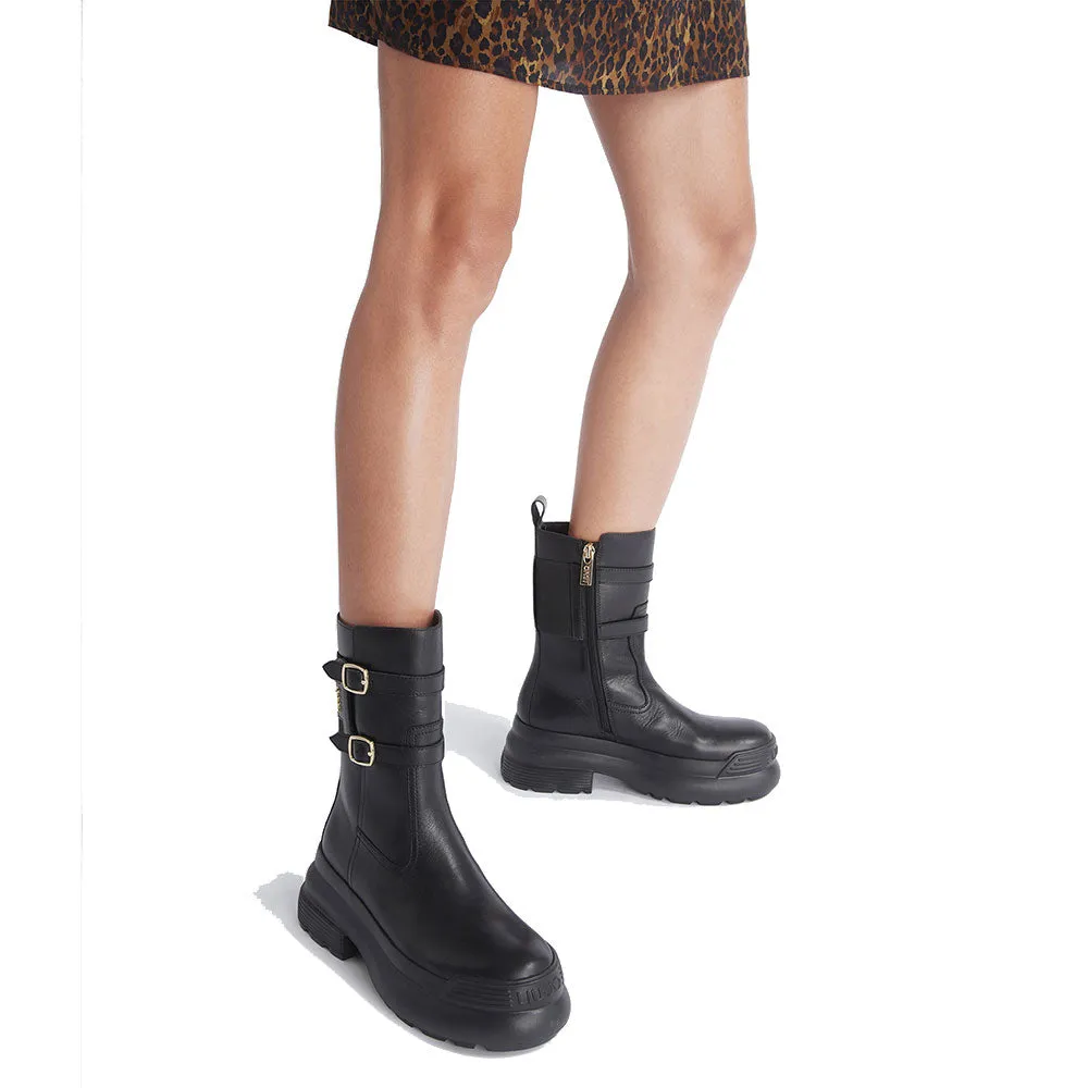 Scarpe Donna LIU JO Amy 19 Combat Boots in Pelle Nera