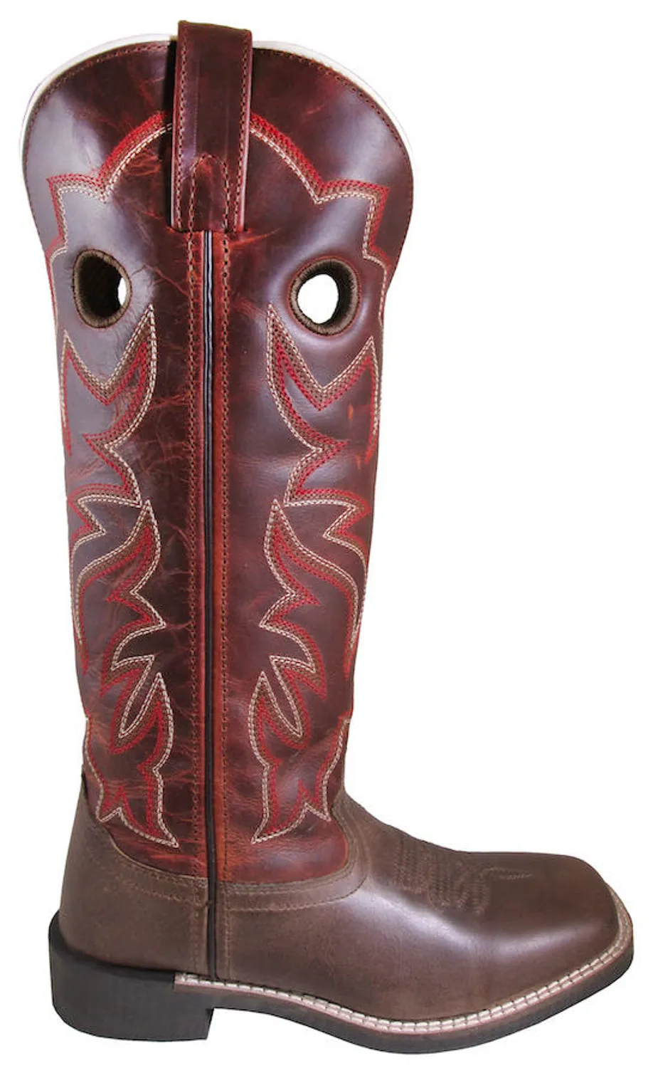 Smoky Mountain Children Girls Maverick Burnt Apple Leather Cowboy Boots