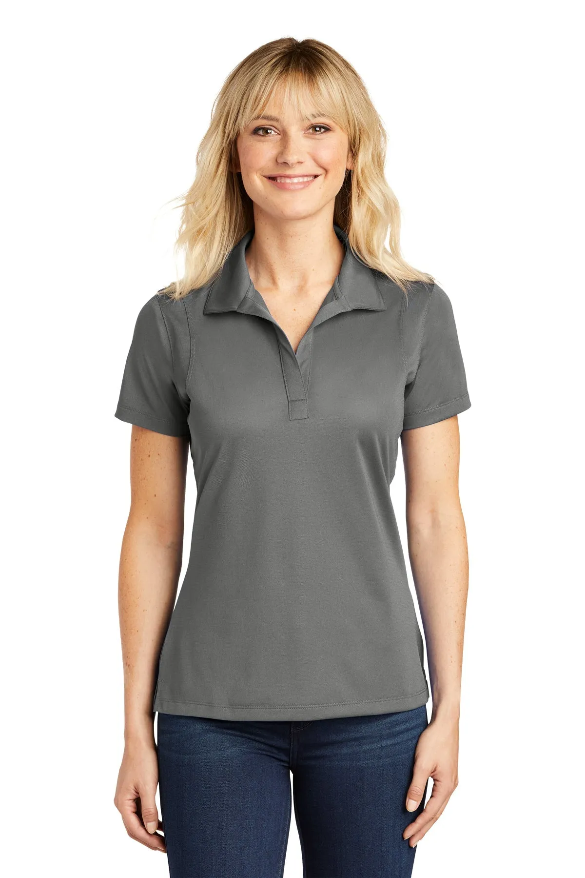 Sport-Tek Ladies Micropique Customized Sport-Wick Polos, Grey Concrete