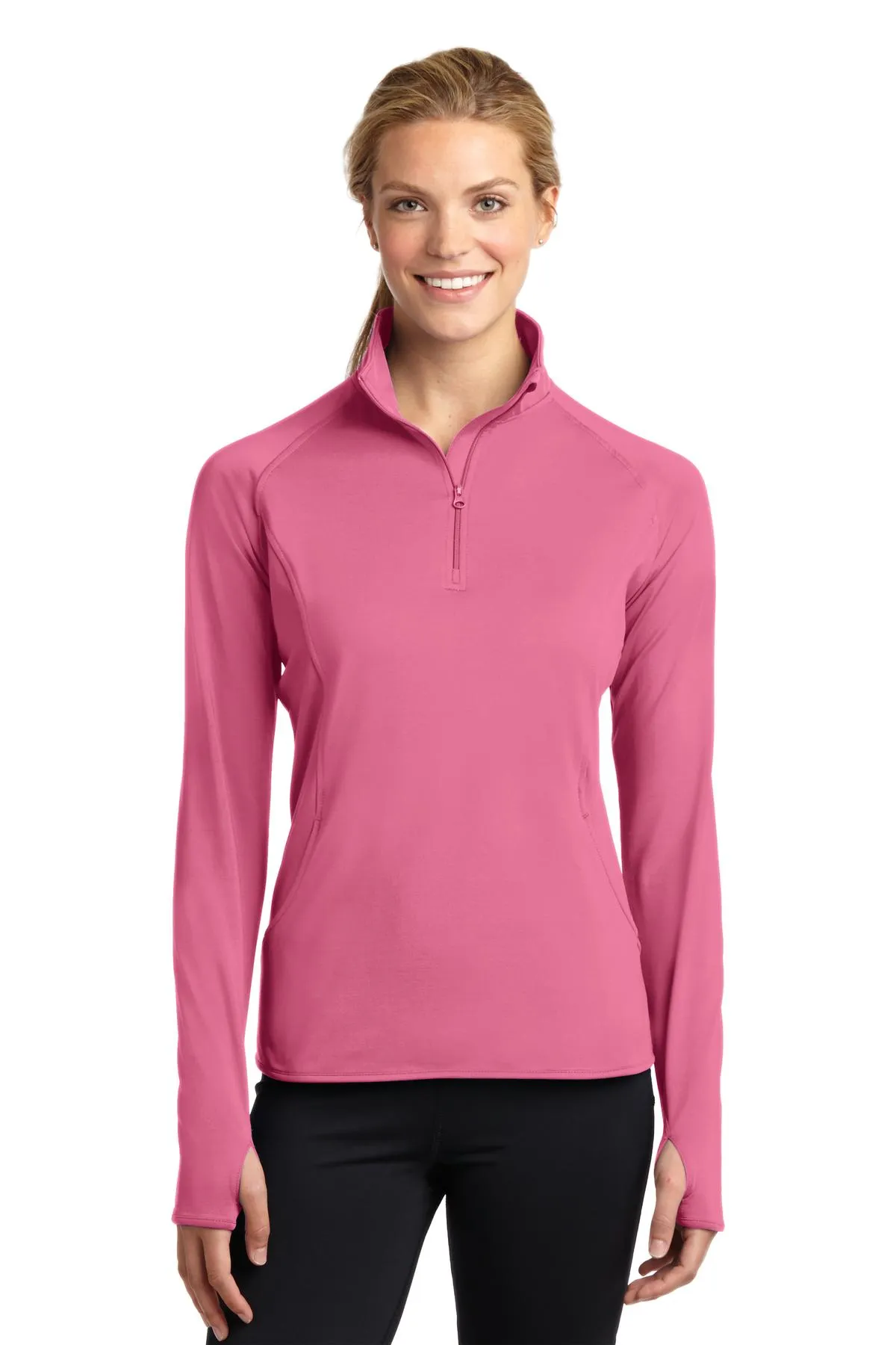 Sport-Tek® Ladies Sport-Wick® Stretch 1/2-Zip Pullover. LST850