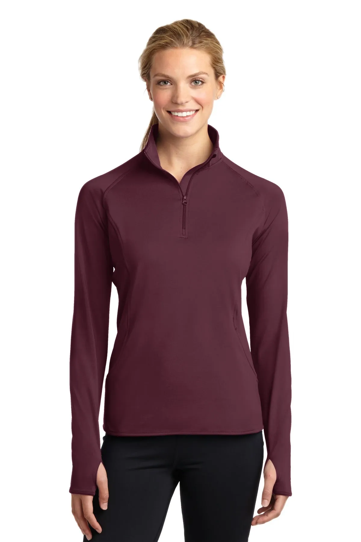 Sport-Tek® Ladies Sport-Wick® Stretch 1/2-Zip Pullover. LST850