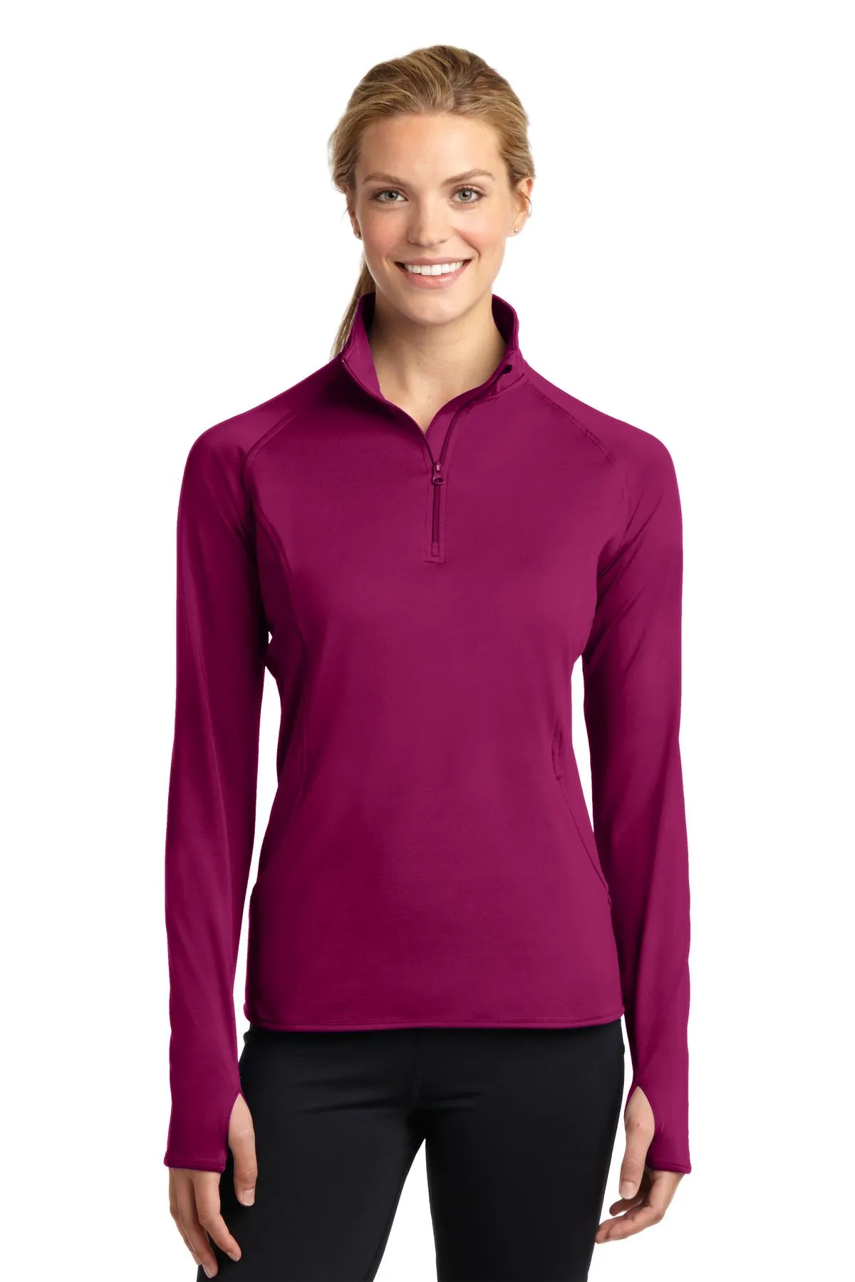 Sport-Tek® Ladies Sport-Wick® Stretch 1/2-Zip Pullover. LST850