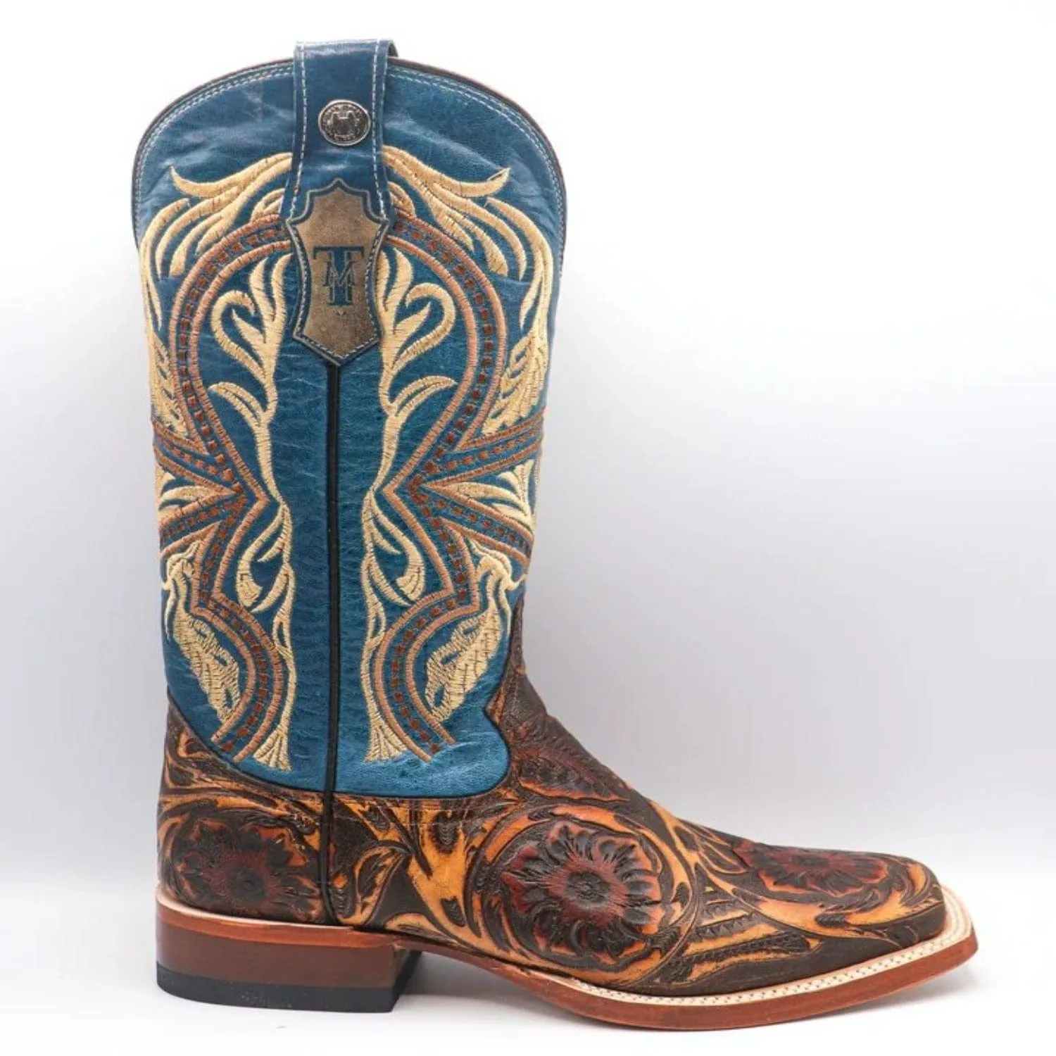 Tanner Mark Men's Jaw Dropper Hand Tooled Square Toe Boots Orix TM205544