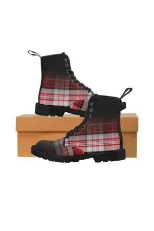 tartan boot 4 Martin Boots for Women (Black) (Model 1203H)