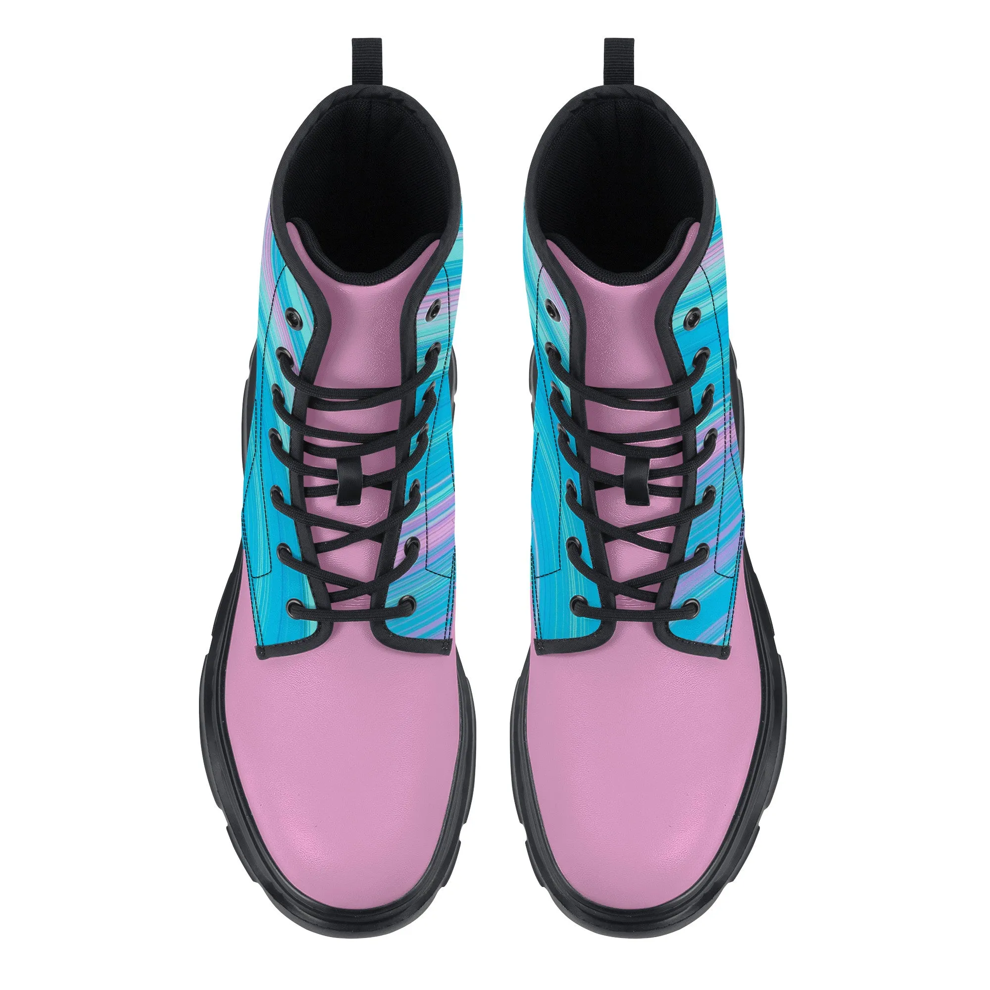 Unisex Chunky Boots - Blue/Pink