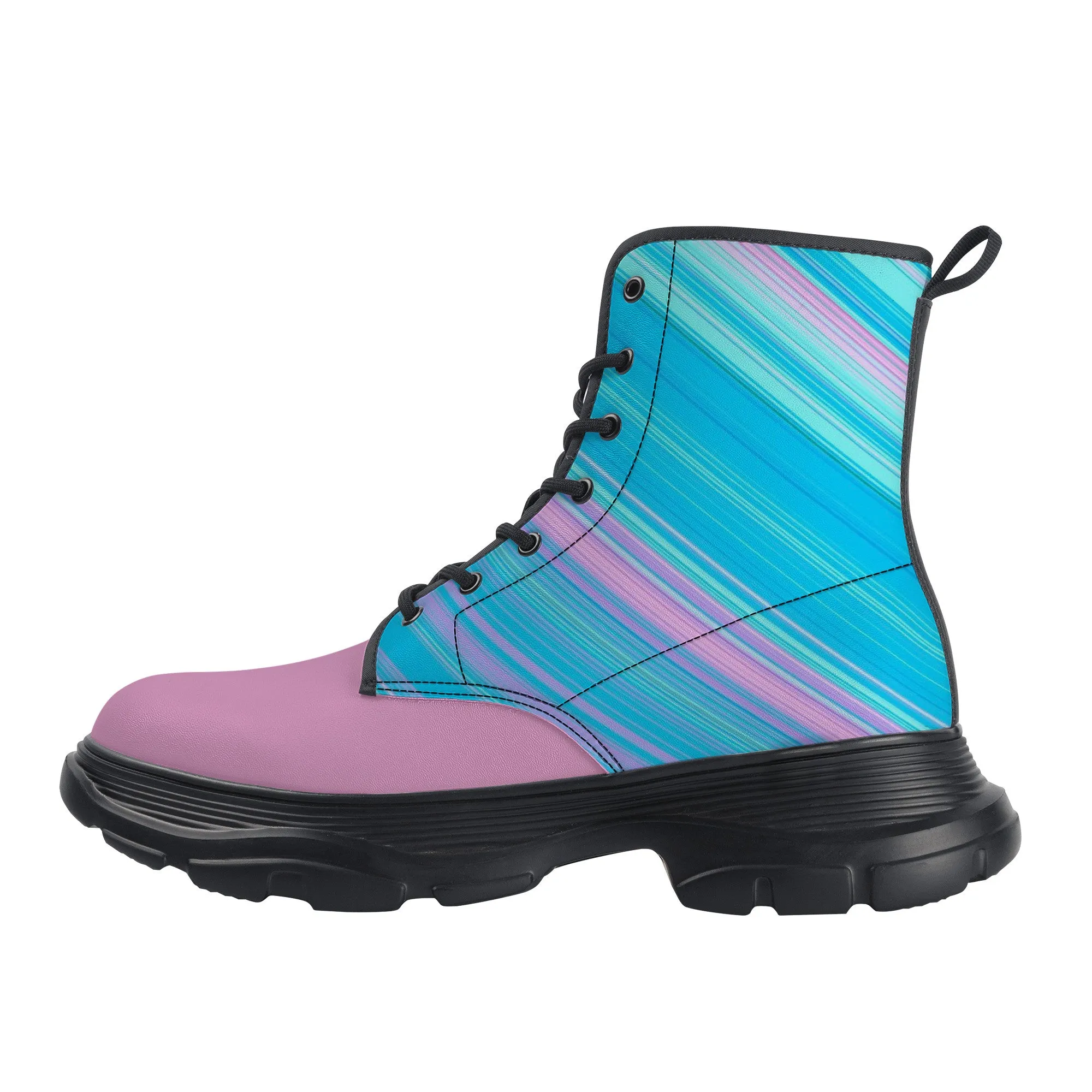 Unisex Chunky Boots - Blue/Pink