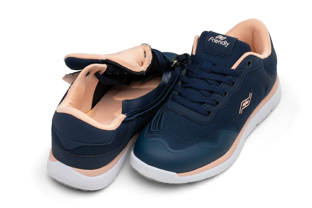 Voyage shoe - navy and peach, women