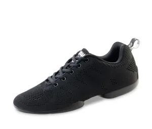 Werner Kern, 4020 Men's Sneaker, Black Mesh, Split-Sole, Flat Heel