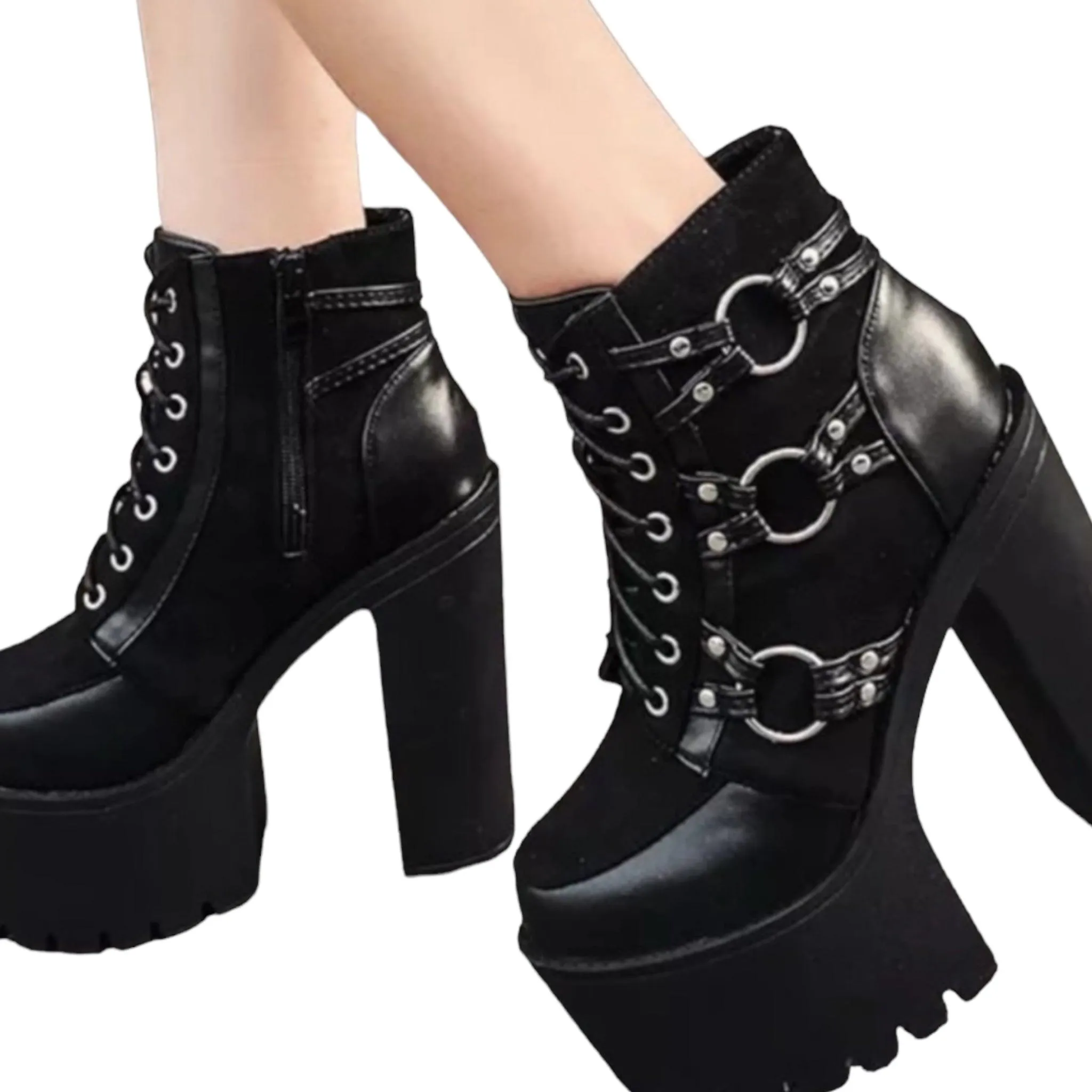 Widow's Combat Heel Platform Boots