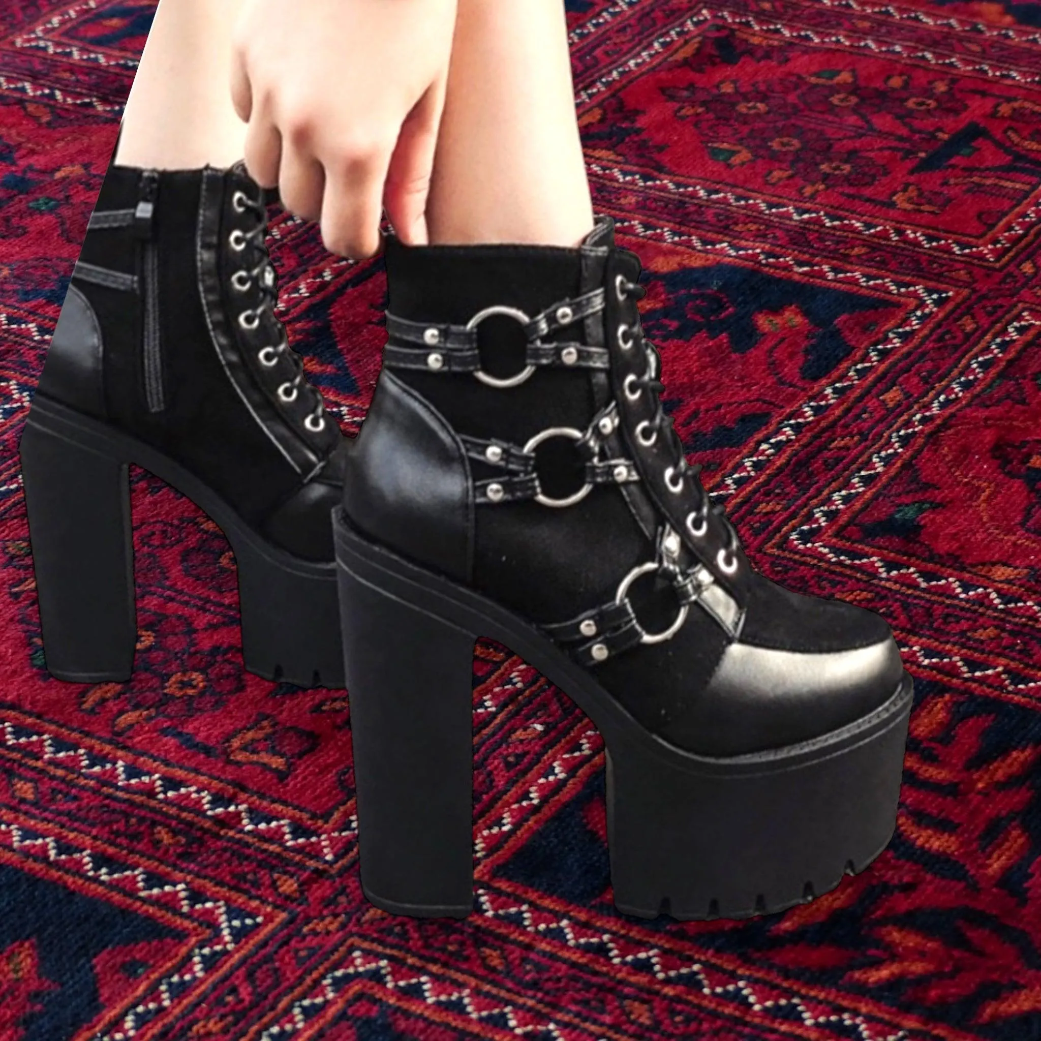 Widow's Combat Heel Platform Boots