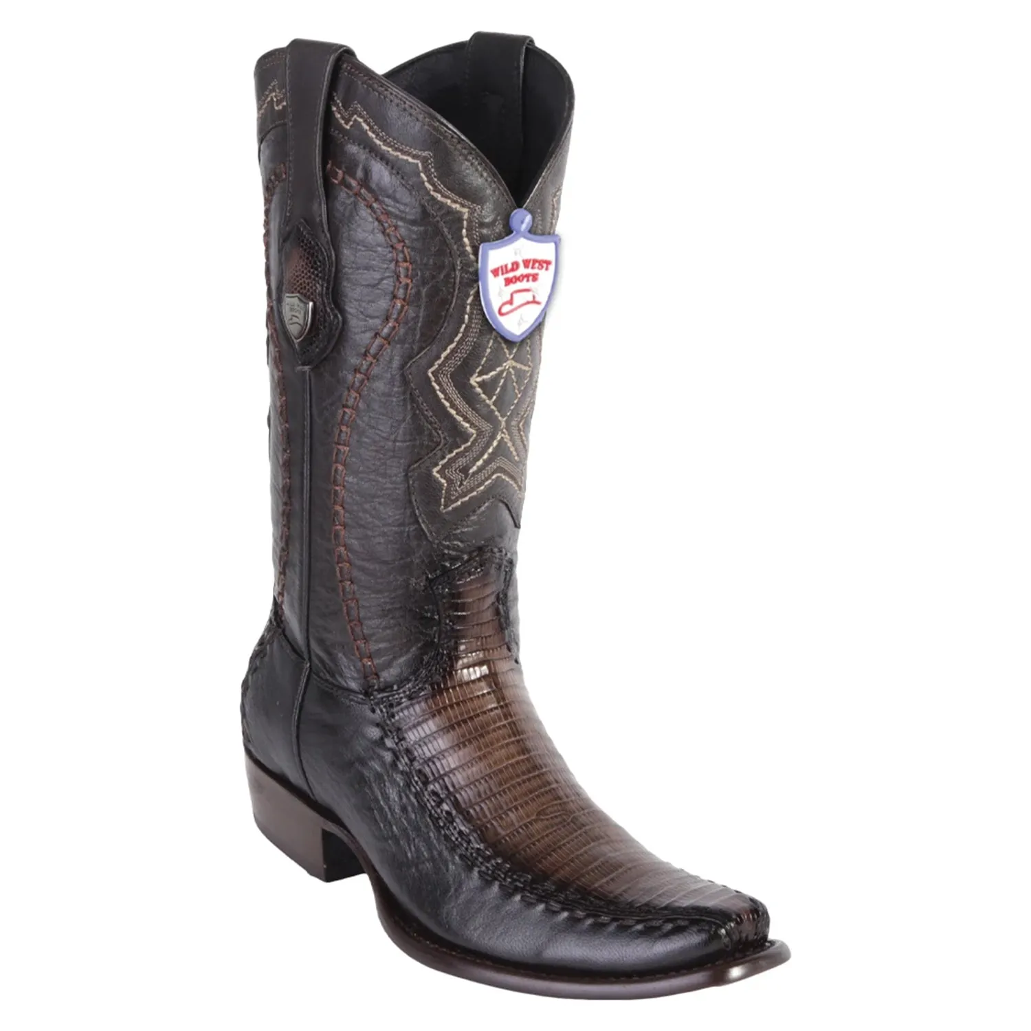 Wild West Boots #279F0716 Men's | Color Faded Brown | Men's Wild West Lizard Boots Dubai Toe Handcrafted