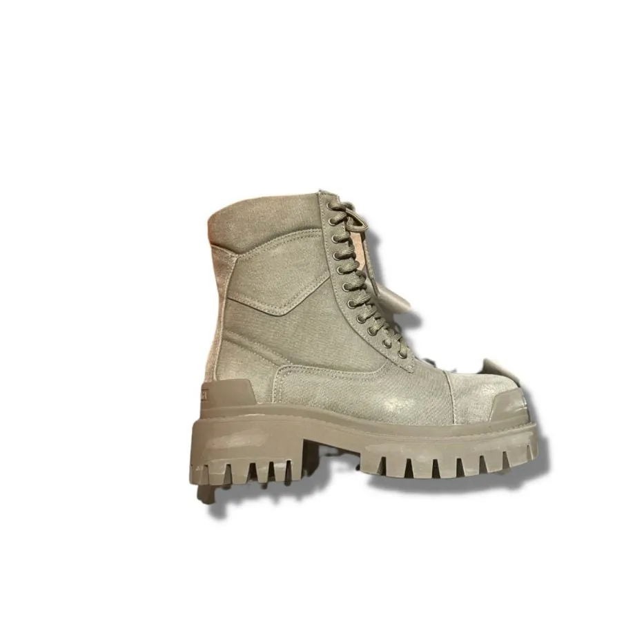 Worn-Effect Combat Boots Grey For Men