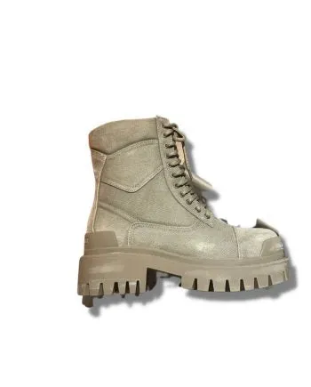 Worn-Effect Combat Boots Grey For Men